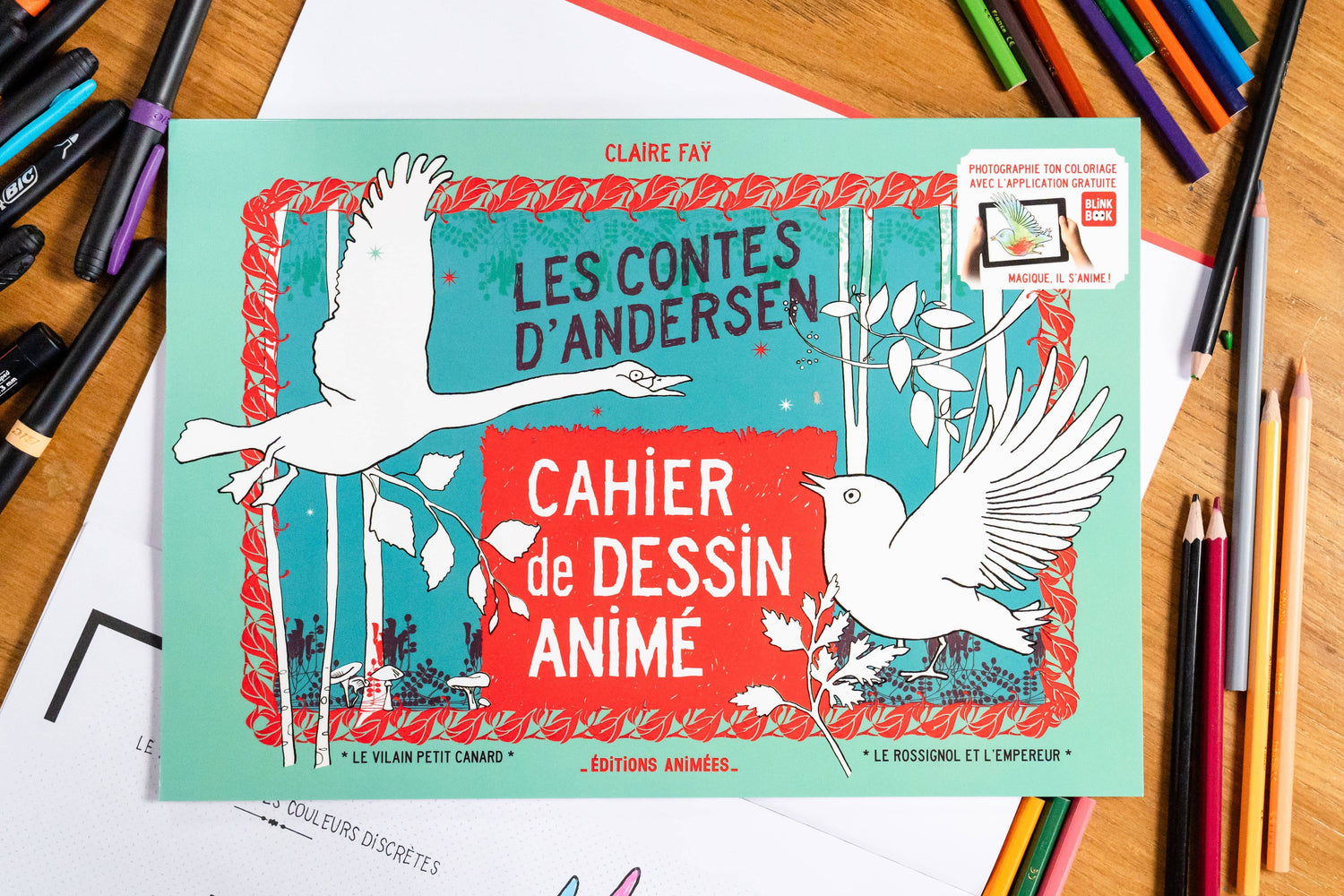 Livre Les Contes d’Andersen du Coffret Contes BlinkBook, cahier de coloriage interactif à animer avec l’appli, idéal pour enfants de 6 à 10 ans.