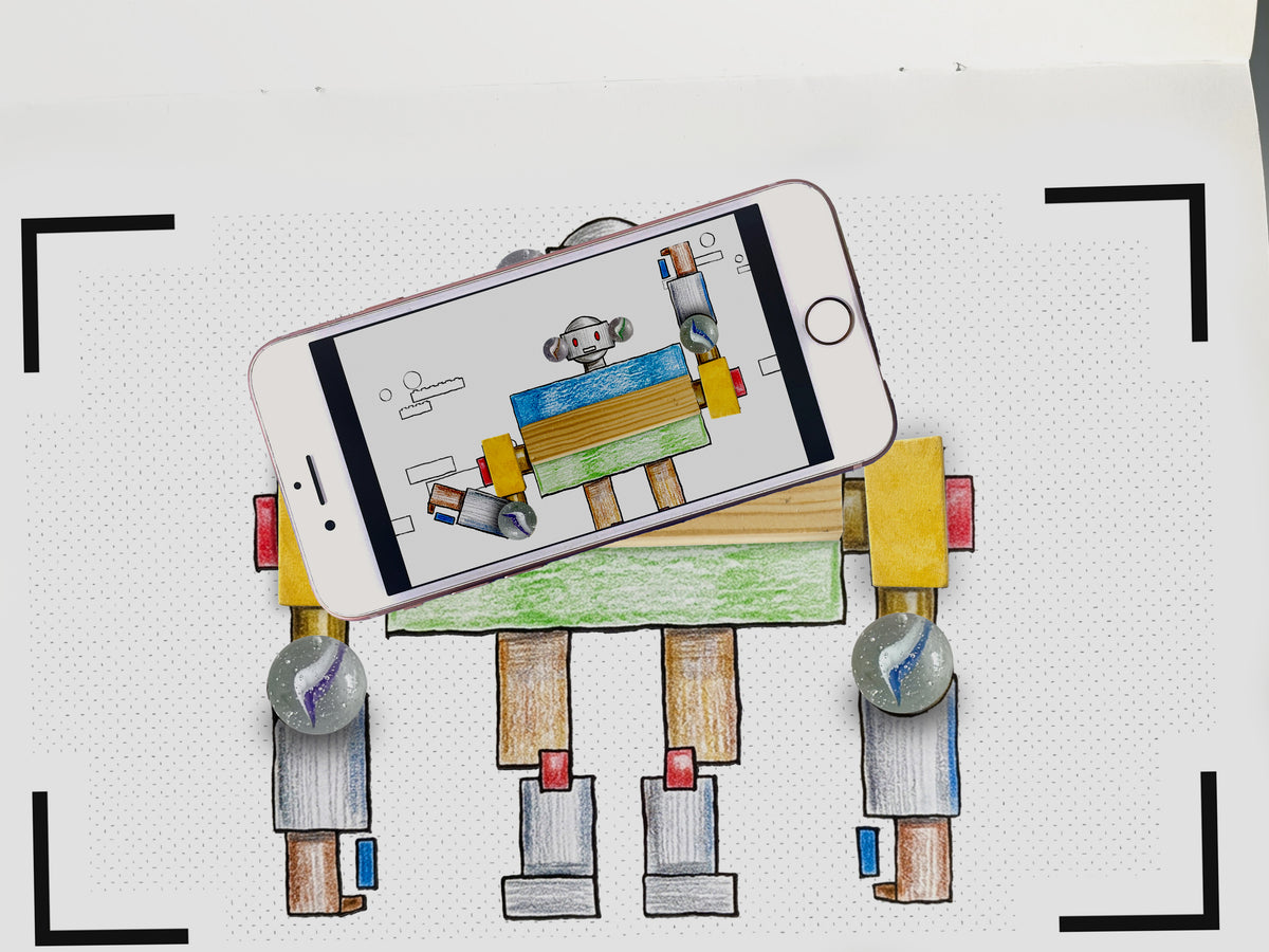 Le robot colorié devient un dessin animé dans l&