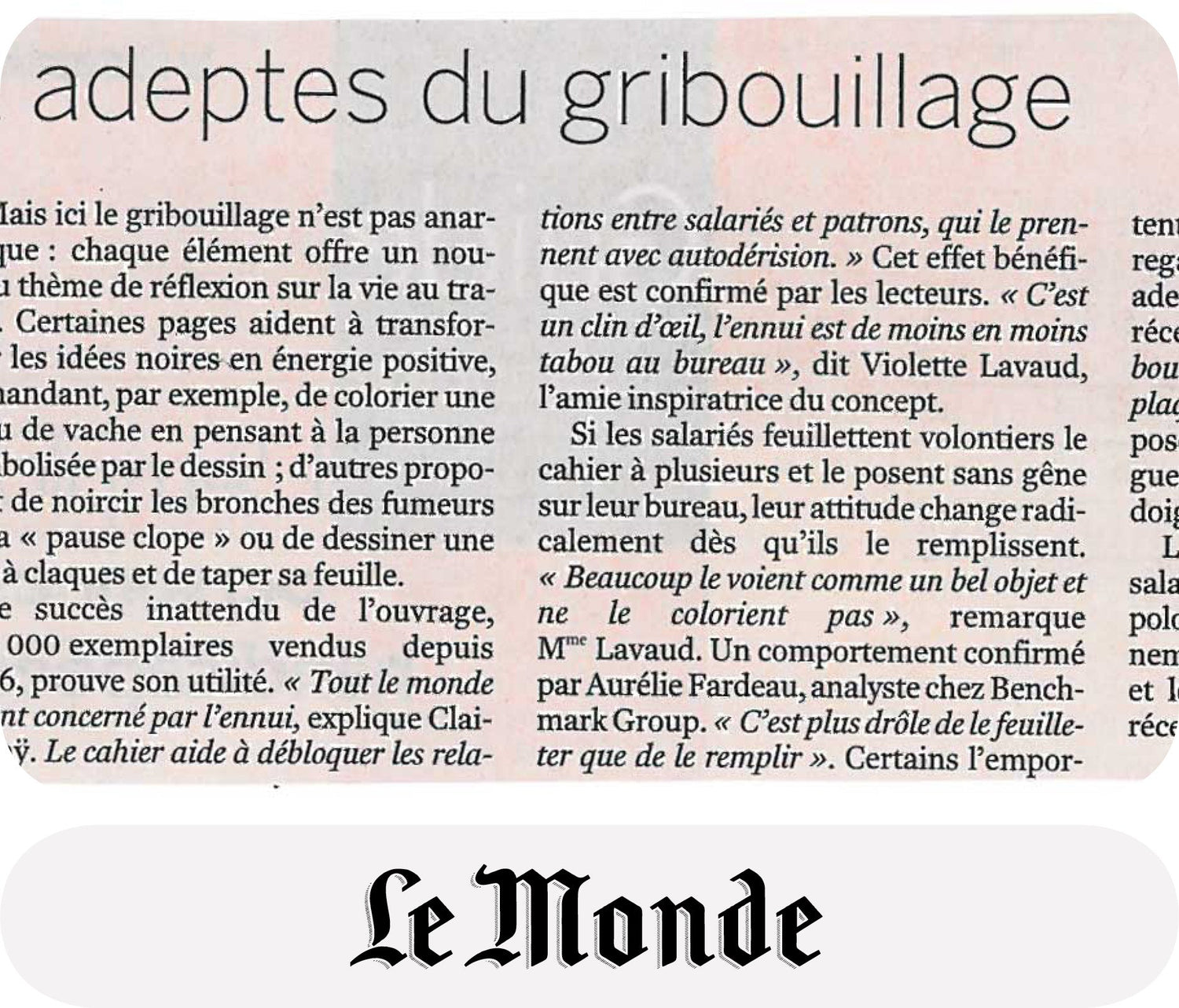 Le gribouillage fait parler Le Monde