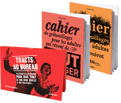 Coffret Bureau - Spécialement conçu pour les adultes | BlinkBook, ensemble de trois cahiers humoristiques pour décompresser au travail.