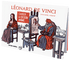 Cahier de dessin animé Léonard de Vinci du Coffret Sciences BlinkBook, illustrant l’artiste en train de peindre la Joconde, pour enfants de 6 à 10 ans.
