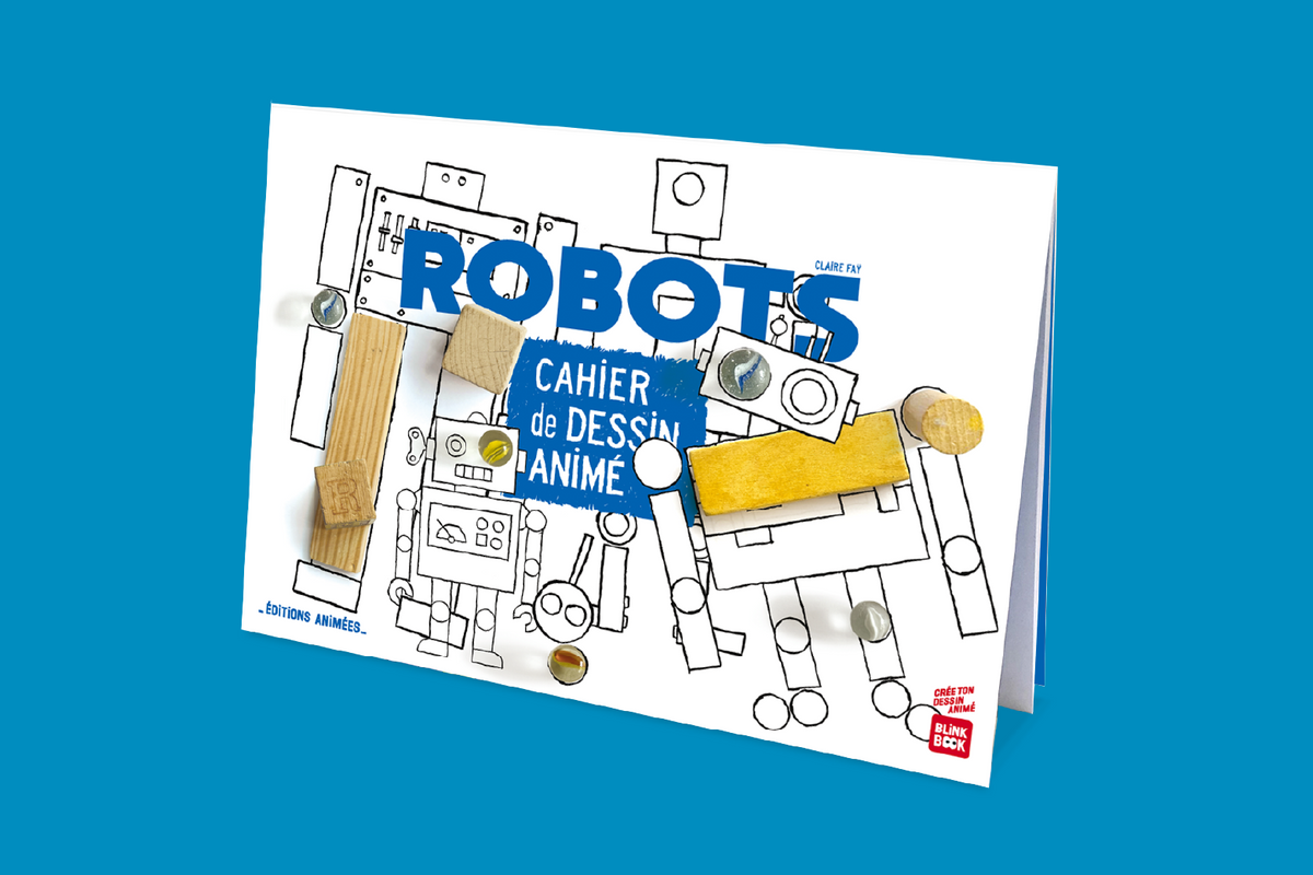 Cahier de coloriage Les Robots BlinkBook, dessin animé pour enfant dès 3 ans